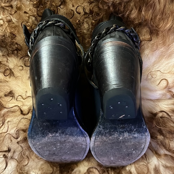 ASH Chain Detailed Cowboy Style Bootie 37 7 - Picture 2 of 5